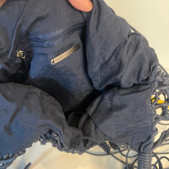 Monserat De Lucca Blue Macrame Boho Handbag Purse - Picture 5 of 5